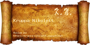 Kruppa Nikolett névjegykártya